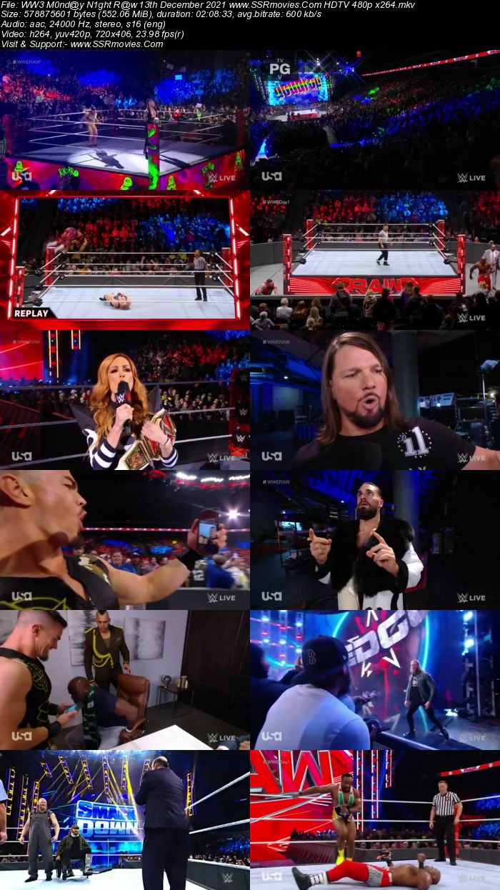 WWE Monday Night Raw 13th December 2021 HDTV 480p 720p Download