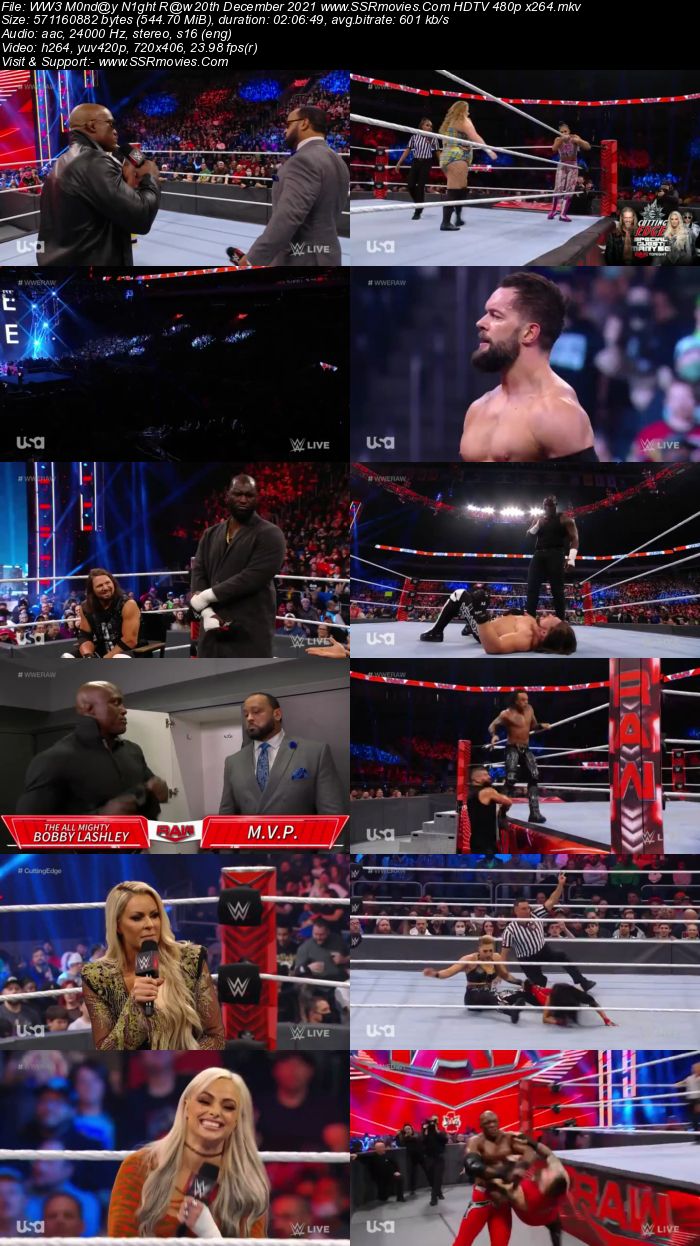 WWE Monday Night Raw 20th December 2021 HDTV 480p 720p Download