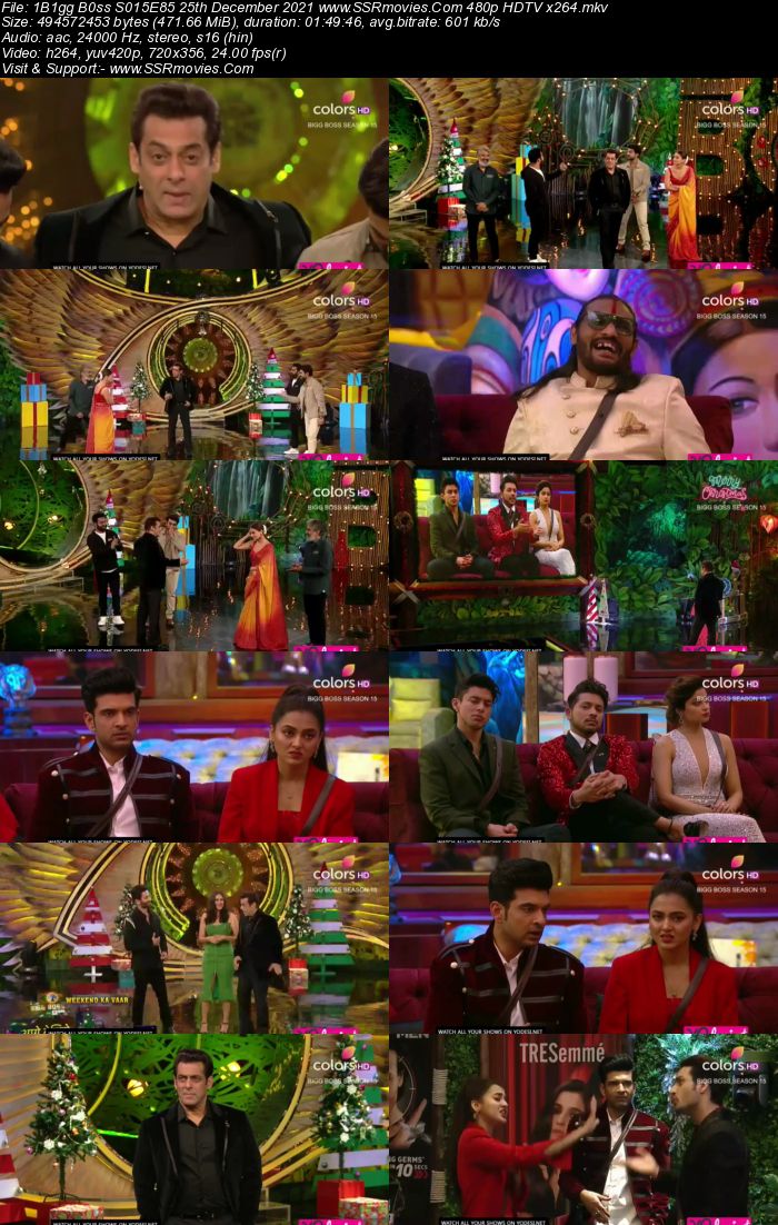 Bigg Boss S15E85 25th December 2021 480p 720p WEB-DL 400MB Download