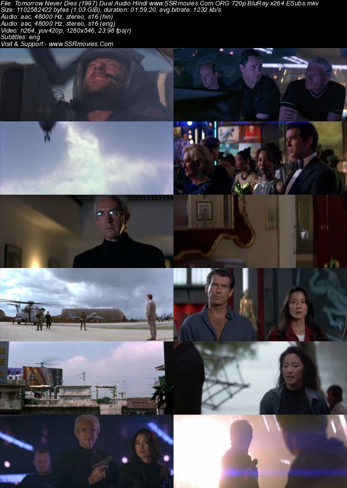 Tomorrow Never Dies 1997 Dual Audio Hindi ORG 720p 480p BluRay ESubs Full Movie Download