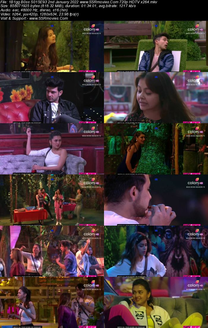 Bigg Boss S15E93 2nd January 2022 480p 720p WEB-DL 400MB Download