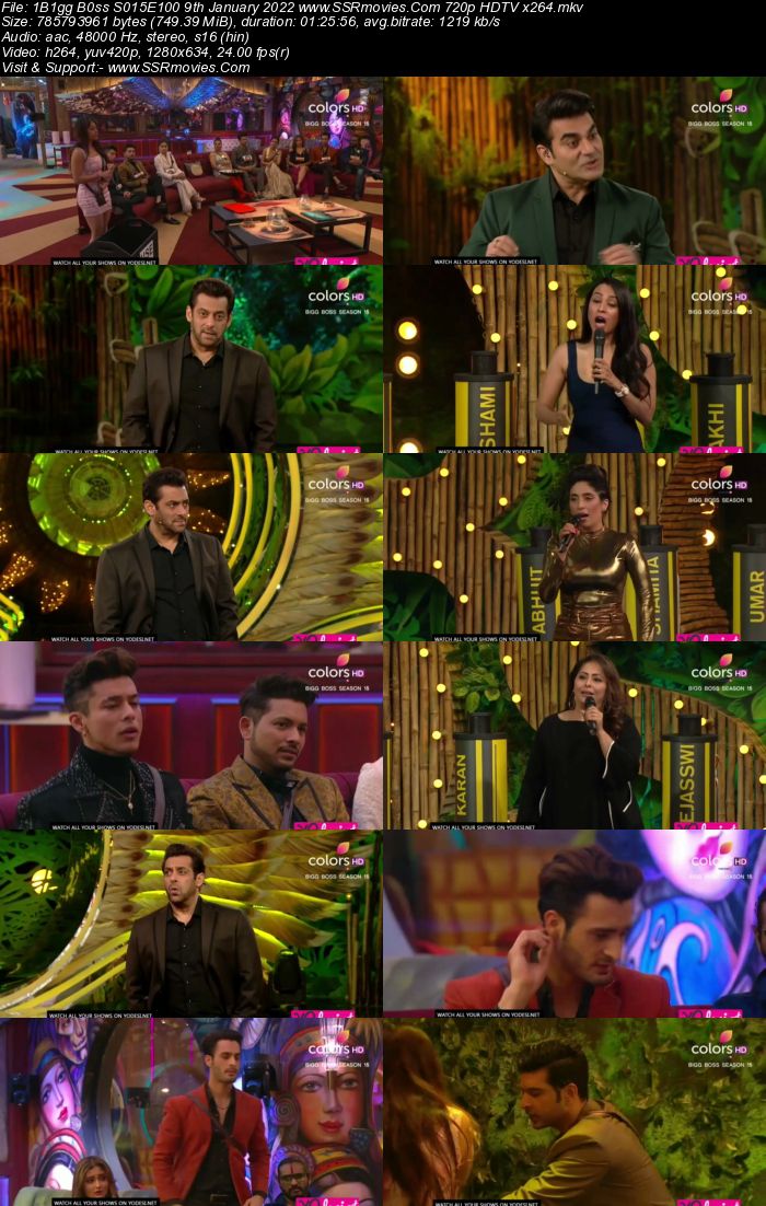 Bigg Boss S15E100 9th January 2022 480p 720p WEB-DL 400MB Download