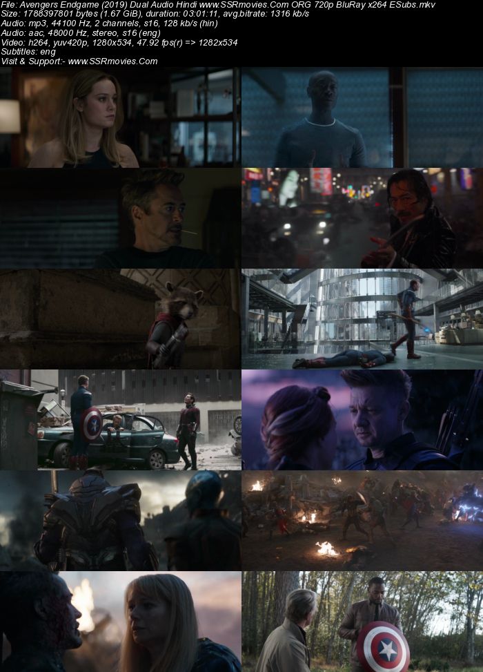 Avengers: Endgame 2019 Dual Audio Hindi ORG 1080p 720p 480p BluRay x264 ESubs Full Movie Download