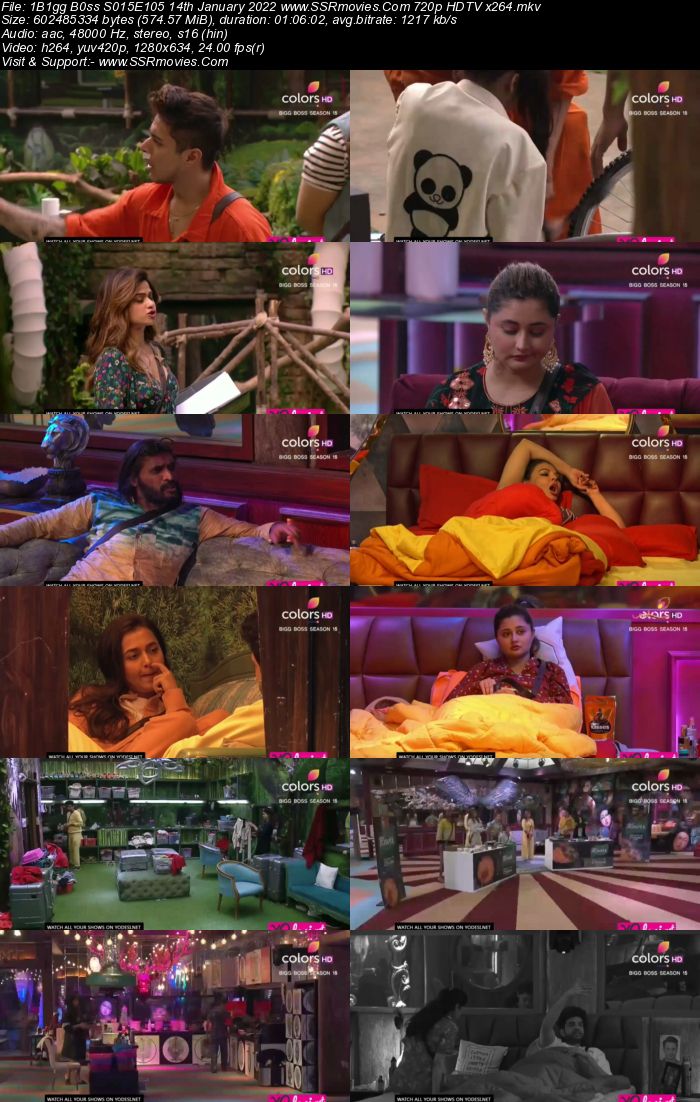 Bigg Boss S15E105 14th January 2022 480p 720p WEB-DL 300MB Download