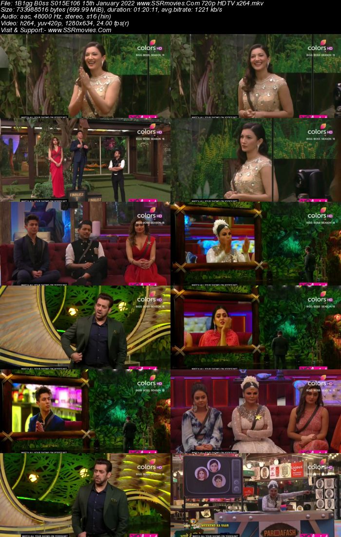 Bigg Boss S15E106 15th January 2022 480p 720p WEB-DL 300MB Download