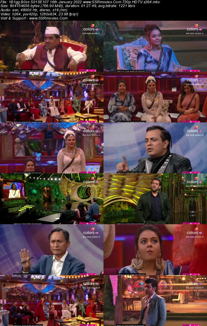 Bigg Boss S15E107 16th January 2022 720p 480p WEB-DL 300MB Download