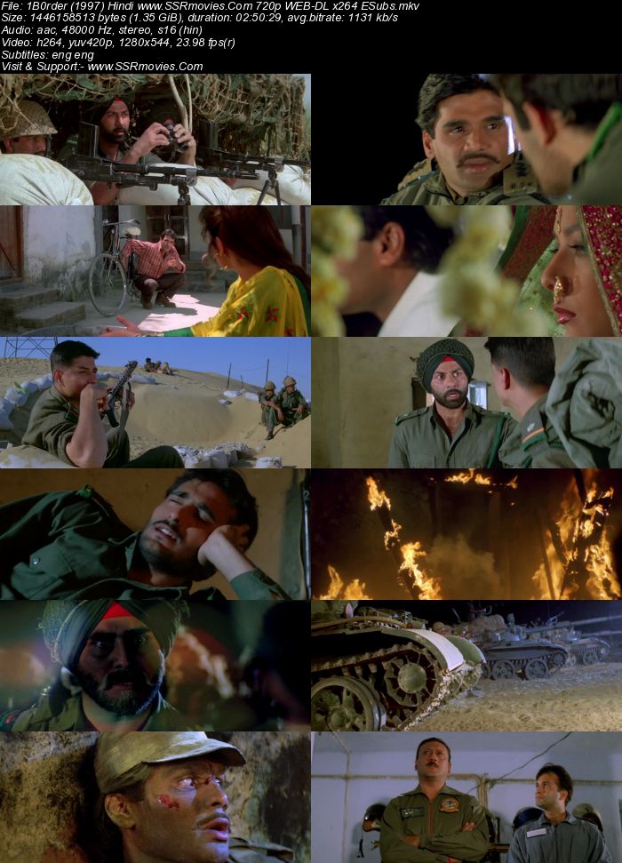 Border 1997 Hindi 720p 480p WEB-DL x264 ESubs Full Movie Download