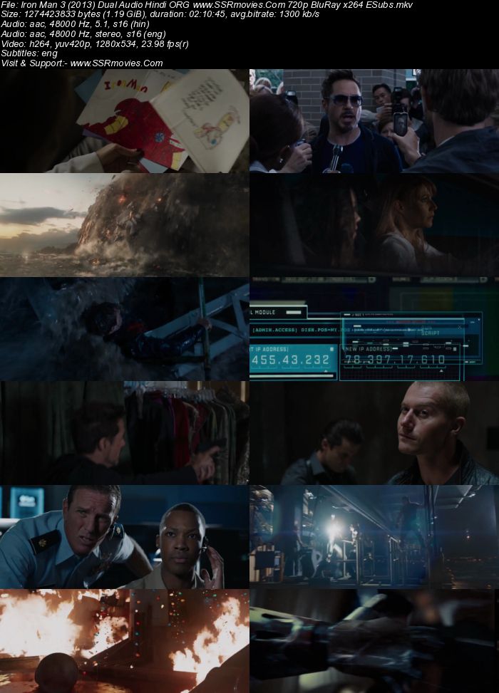 Iron Man 3 2013 Dual Audio Hindi ORG 1080p 720p 480p BluRay x264 ESubs Full Movie Download