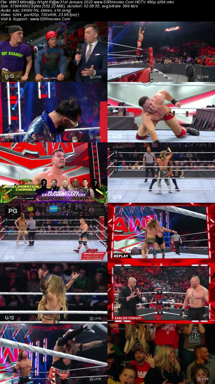 WWE Monday Night Raw 31st Janauary 2022 720p 480p WEB-DL Download