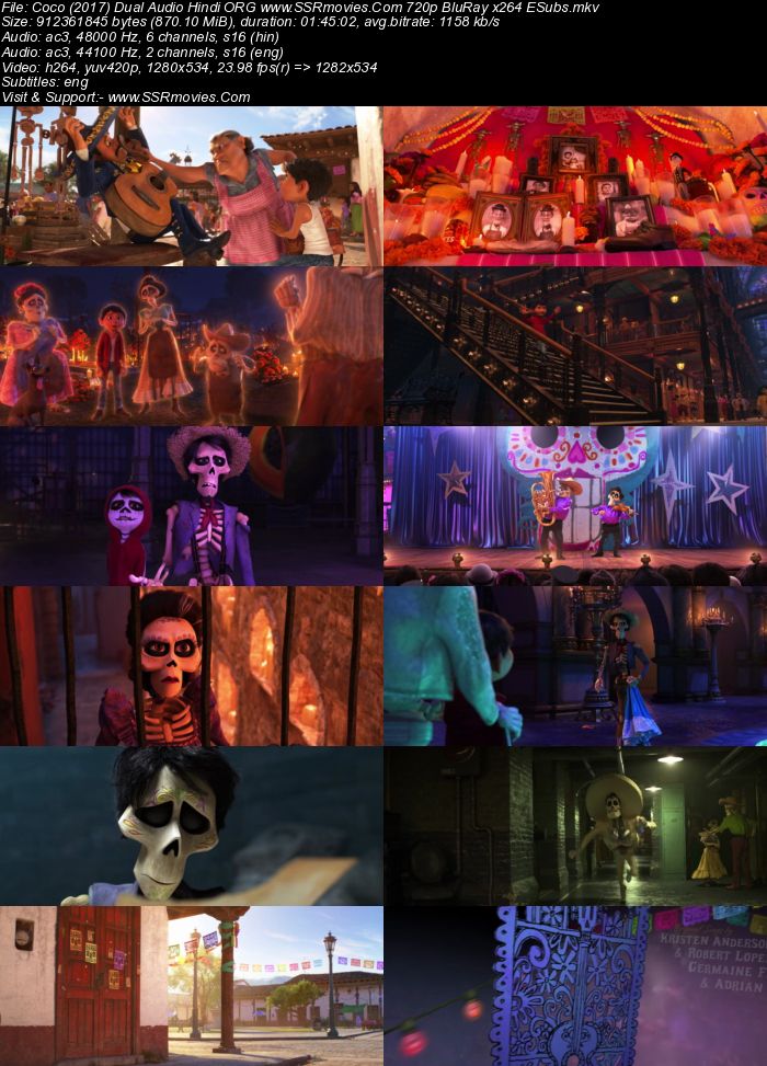 Coco 2017 Dual Audio Hindi ORG 1080p 720p 480p BluRay x264 ESubs Full Movie Download