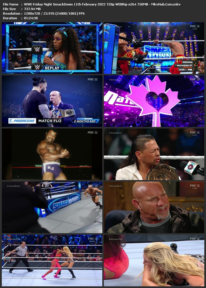 WWE Friday Night SmackDown 11th February 2022 720p WEBRip x264 750MB Download