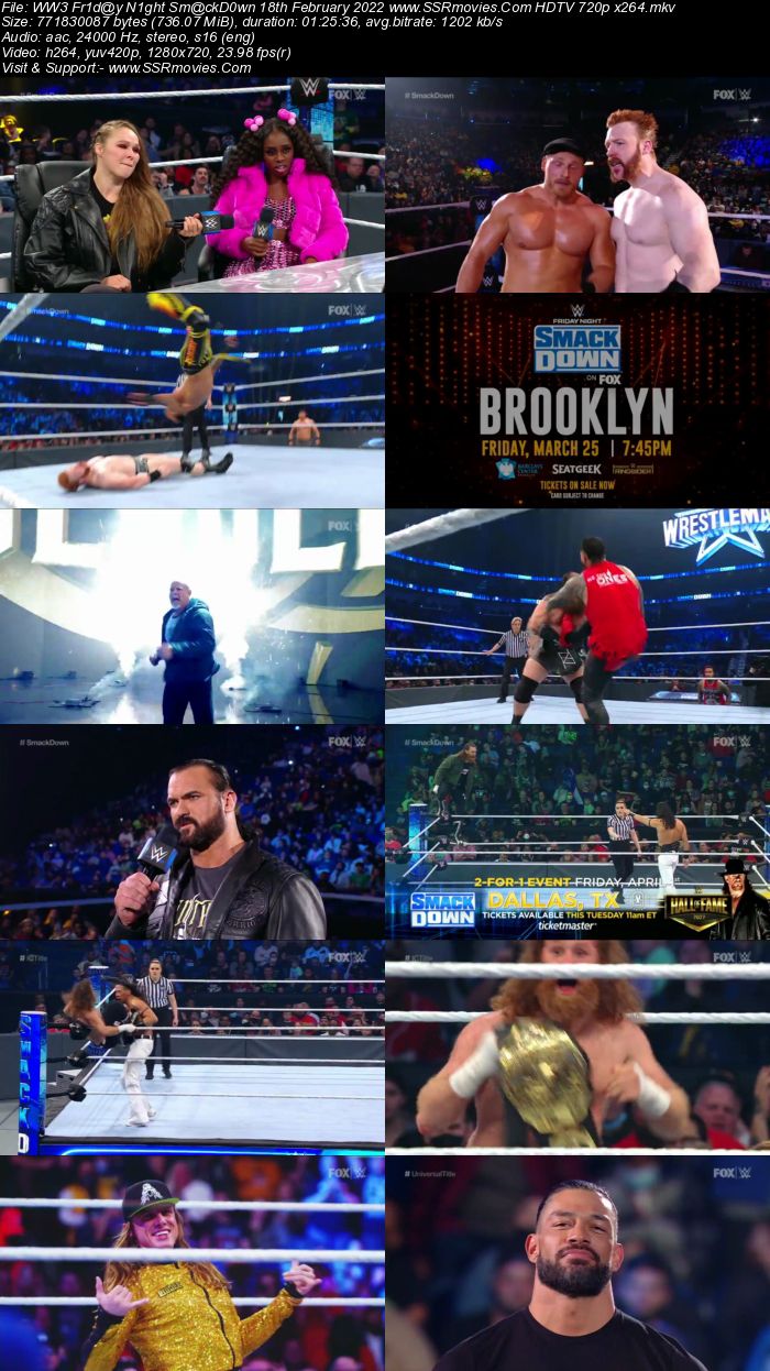 WWE Friday Night SmackDown 18th February 2022 720p 480p HDTV x264 Download