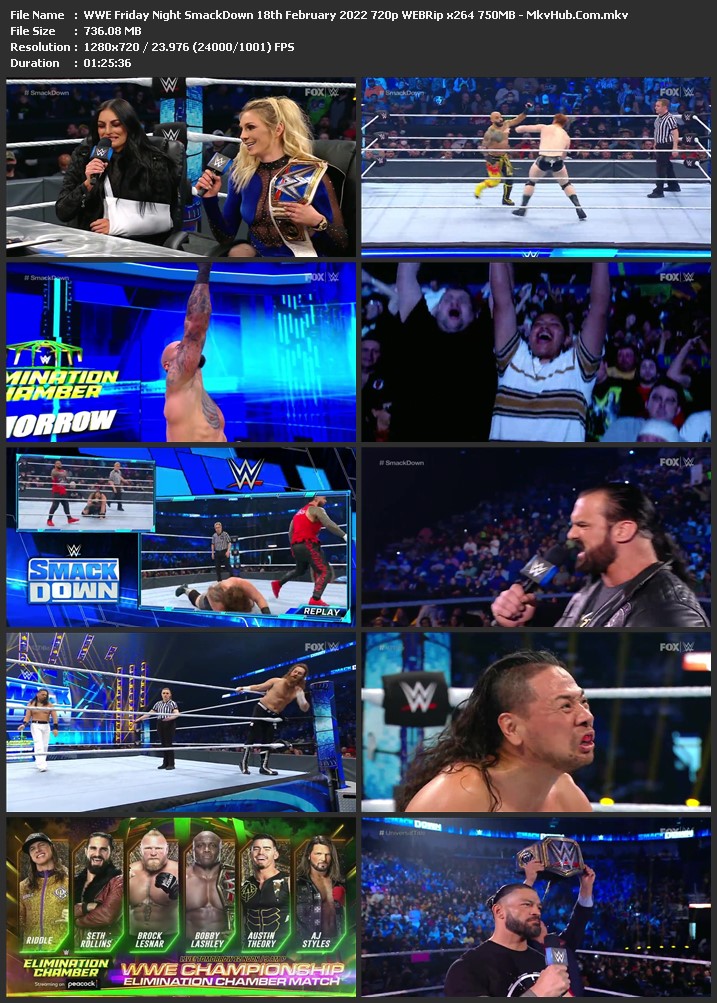 WWE Friday Night SmackDown 18th February 2022 720p WEBRip x264 750MB Download