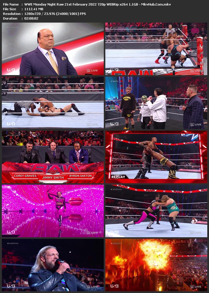 WWE Monday Night Raw 21st February 2022 720p WEBRip x264 1.1GB Download