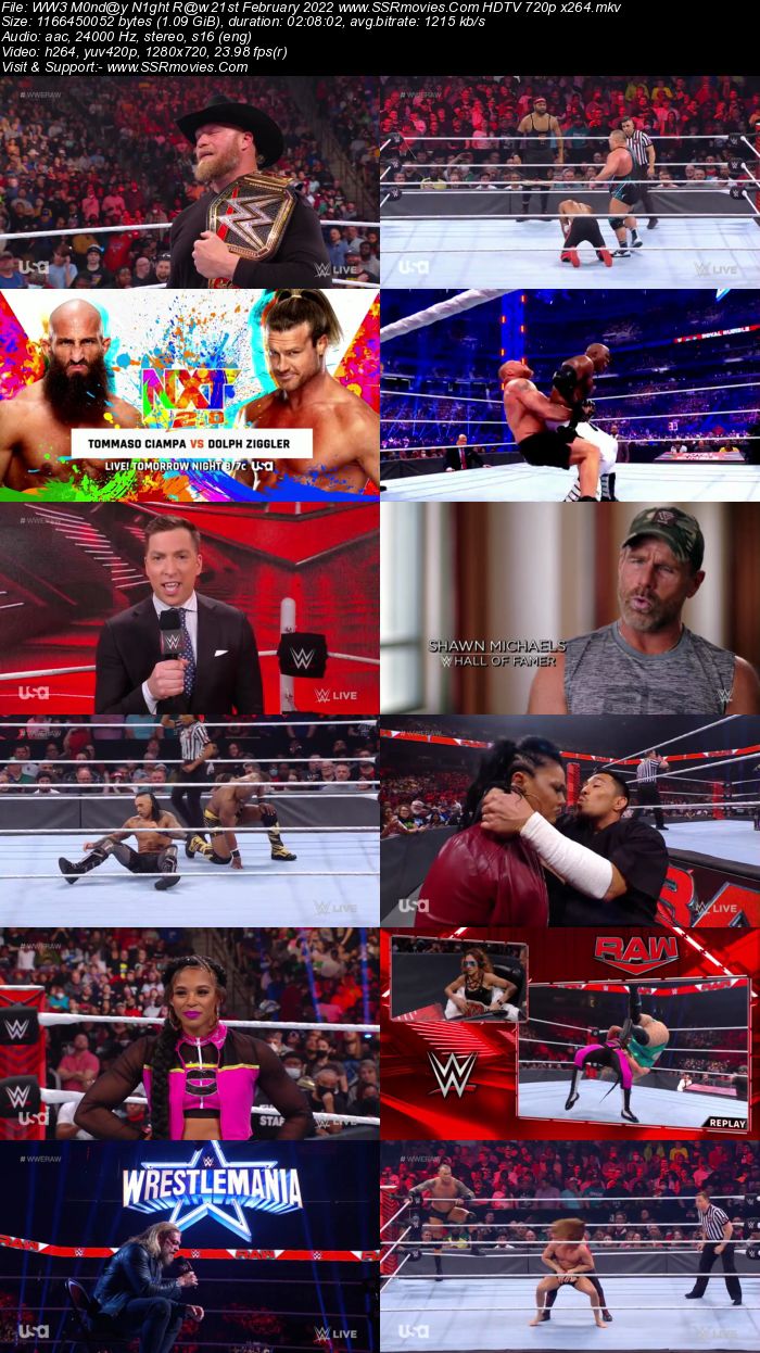 WWE Monday Night Raw 21st February 2022 720p 480p WEB-DL Download