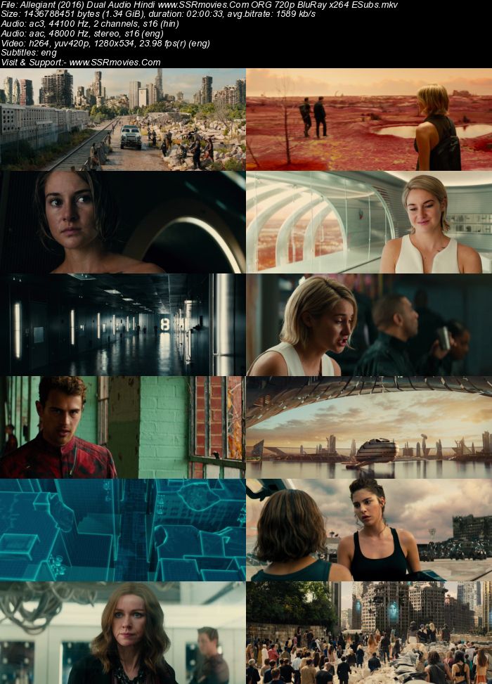 Allegiant 2016 Dual Audio Hindi ORG 1080p 720p 480p BluRay x264 ESubs Full Movie Download