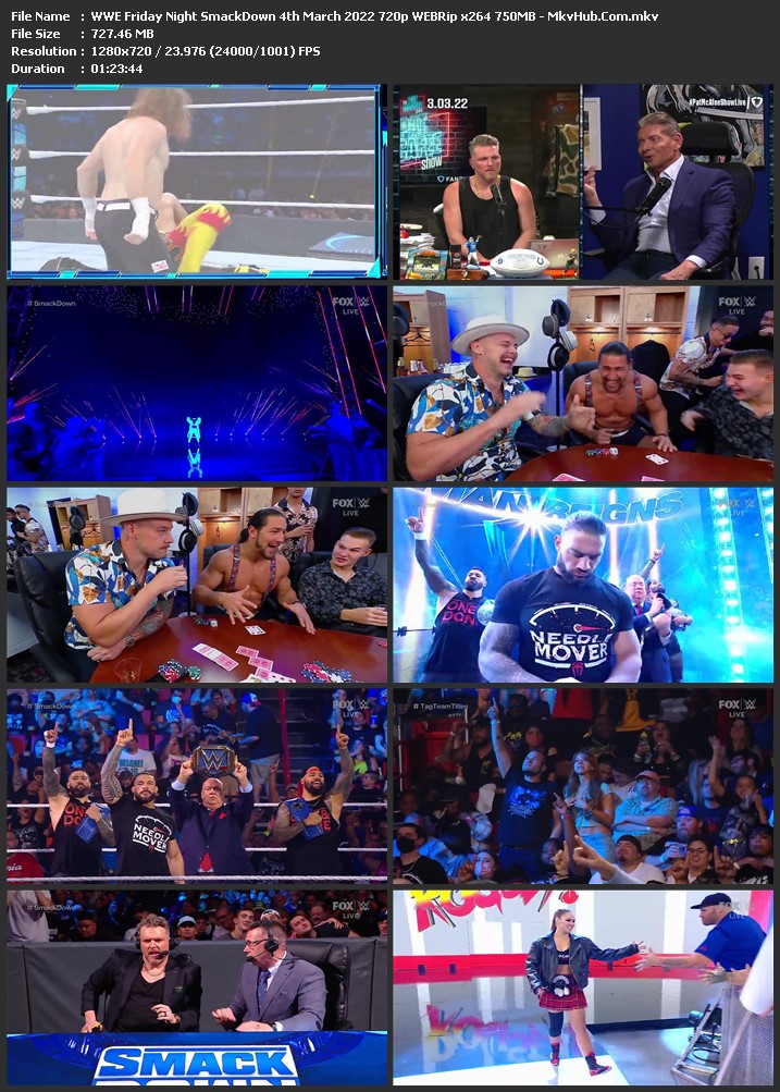 WWE Friday Night SmackDown 4th March 2022 720p WEBRip x264 750MB Download