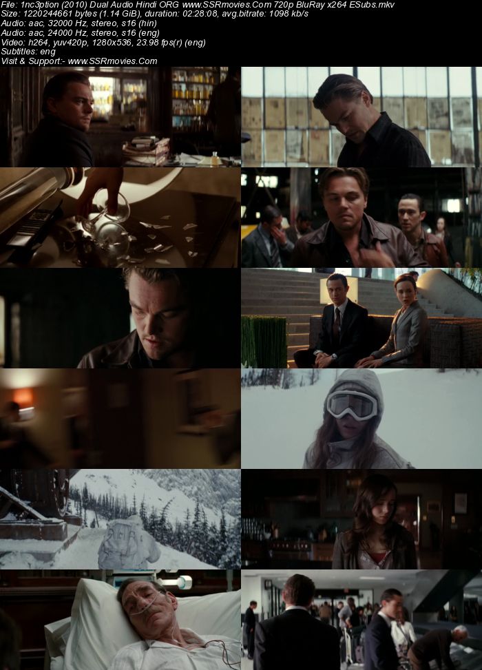 Inception 2010 Dual Audio Hindi ORG 1080p 720p 480p BluRay x264 ESubs Full Movie Download