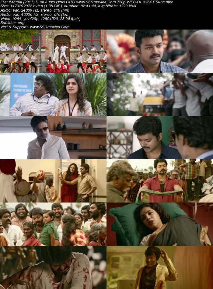 Mersal 2017 Dual Audio Hindi ORG 1080p 720p 480p WEB-DL x264 ESubs Full Movie Download