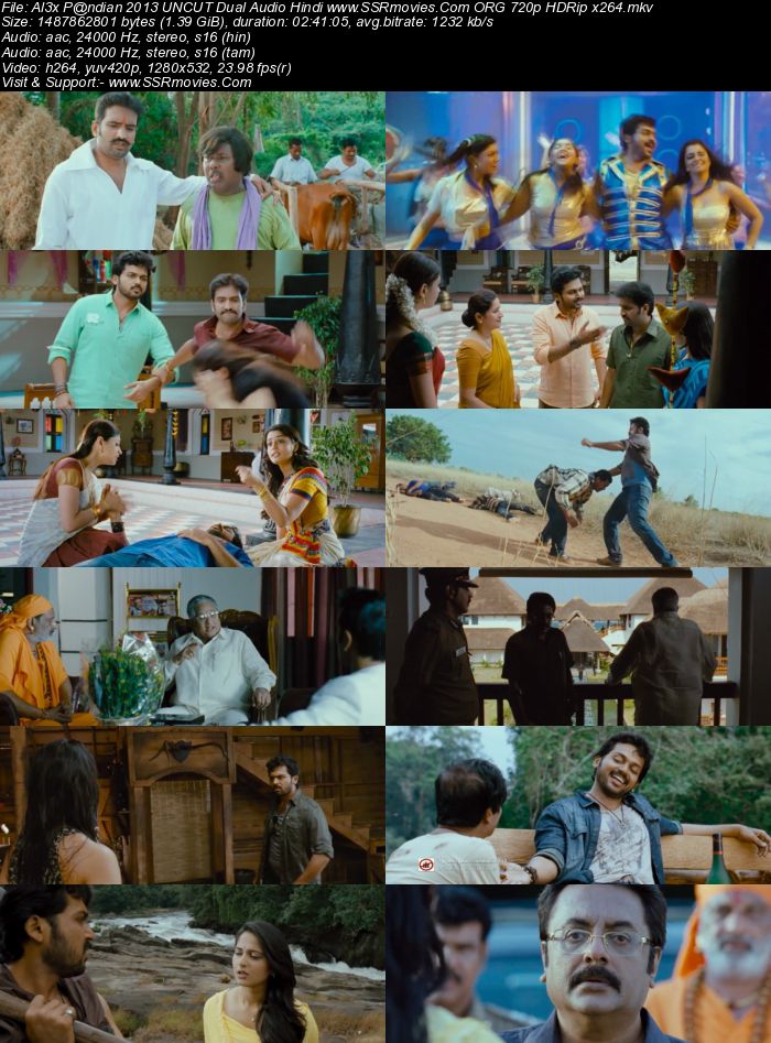 Alex Pandian 2013 Dual Audio Hindi ORG 1080p 720p 480p HDRip x264 ESubs Full Movie Download