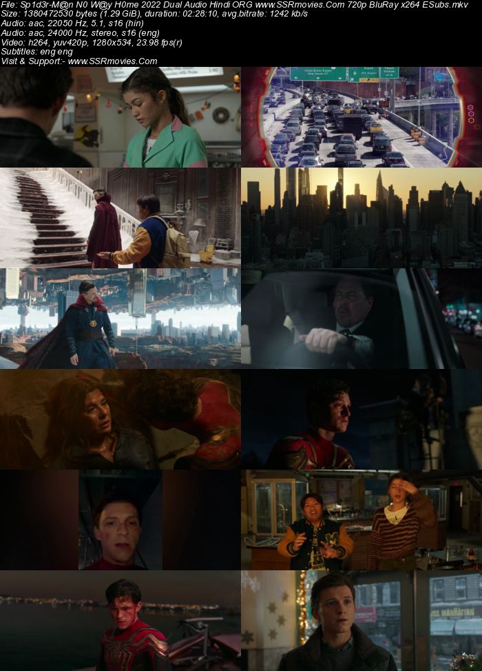 Spider-Man: No Way Home 2021 Dual Audio Hindi ORG 1080p 720p 480p BluRay x264 ESubs Full Movie Download