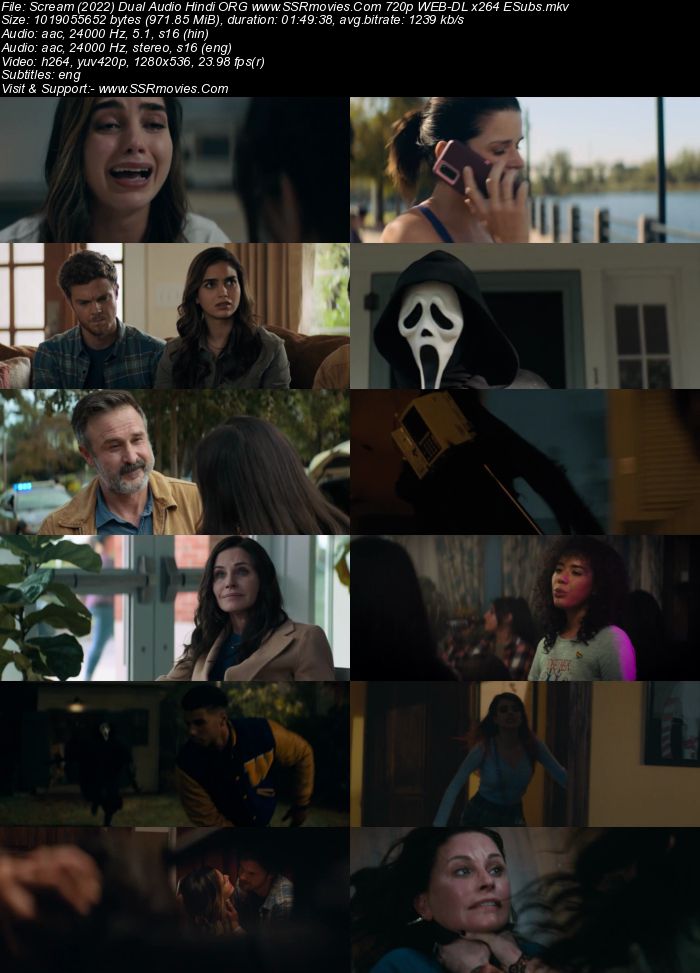 Scream 2022 Dual Audio Hindi ORG 1080p 720p 480p WEB-DL x264 ESubs Full Movie Download