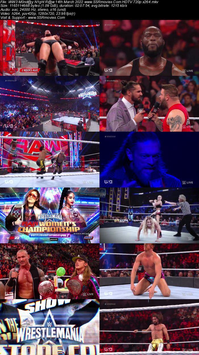 WWE Monday Night Raw 14th March 2022 720p 480p WEB-DL Download