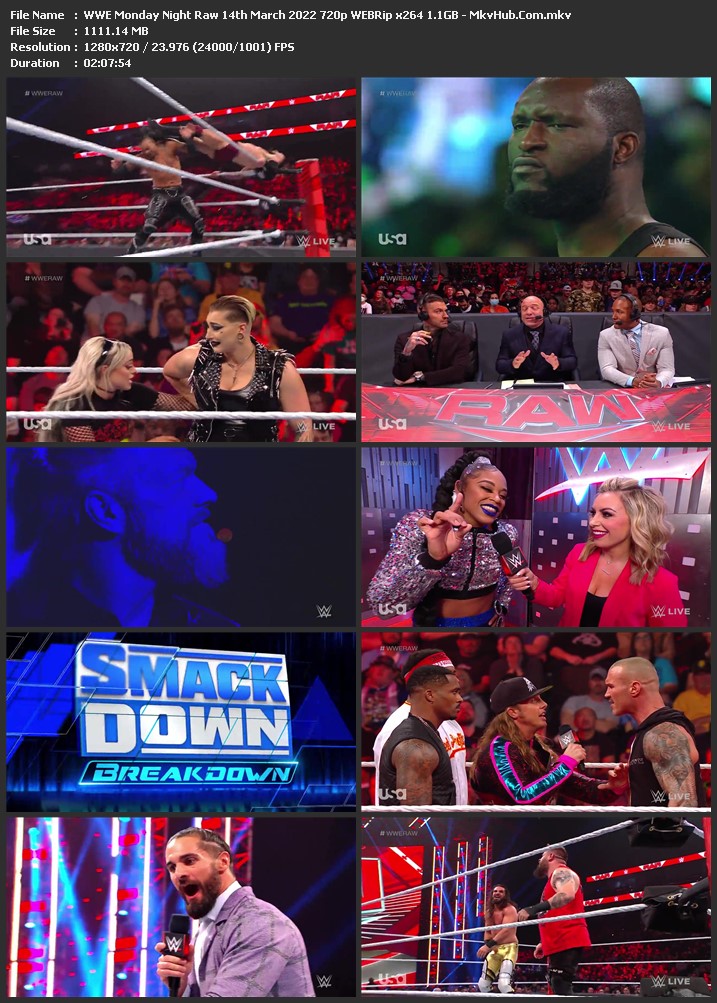 WWE Monday Night Raw 14th March 2022 720p WEBRip x264 1.1GB Download