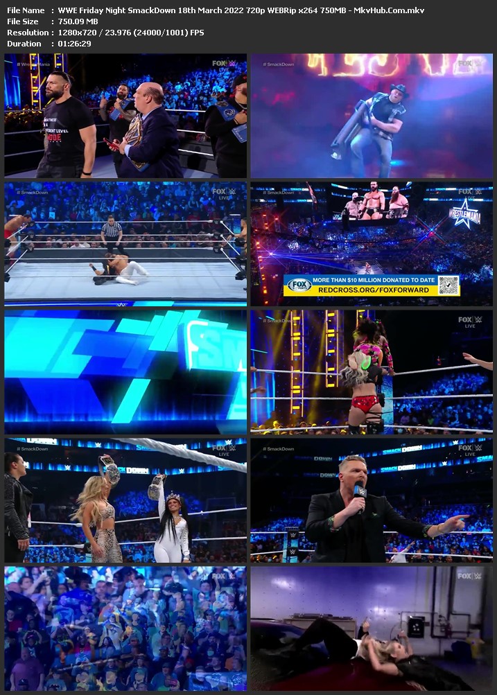 WWE Friday Night SmackDown 18th March 2022 720p WEBRip x264 750MB Download