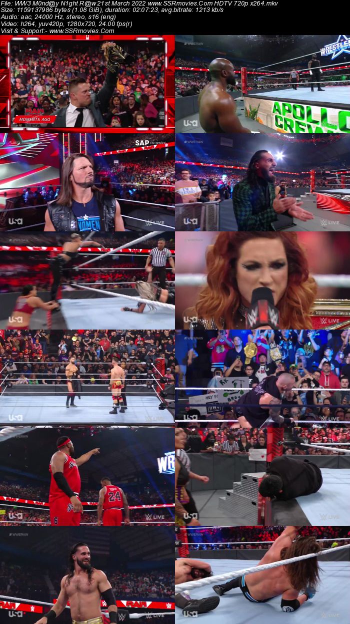 WWE Monday Night Raw 21st March 2022 720p 480p WEB-DL Download