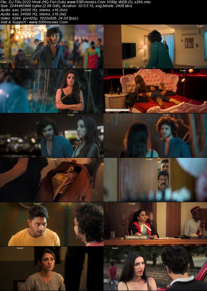 DJ Tillu 2022 Dual Audio Hindi (HQ Dub) 1080p 720p 480p WEB-DL x264 1.1GB Full Movie Download