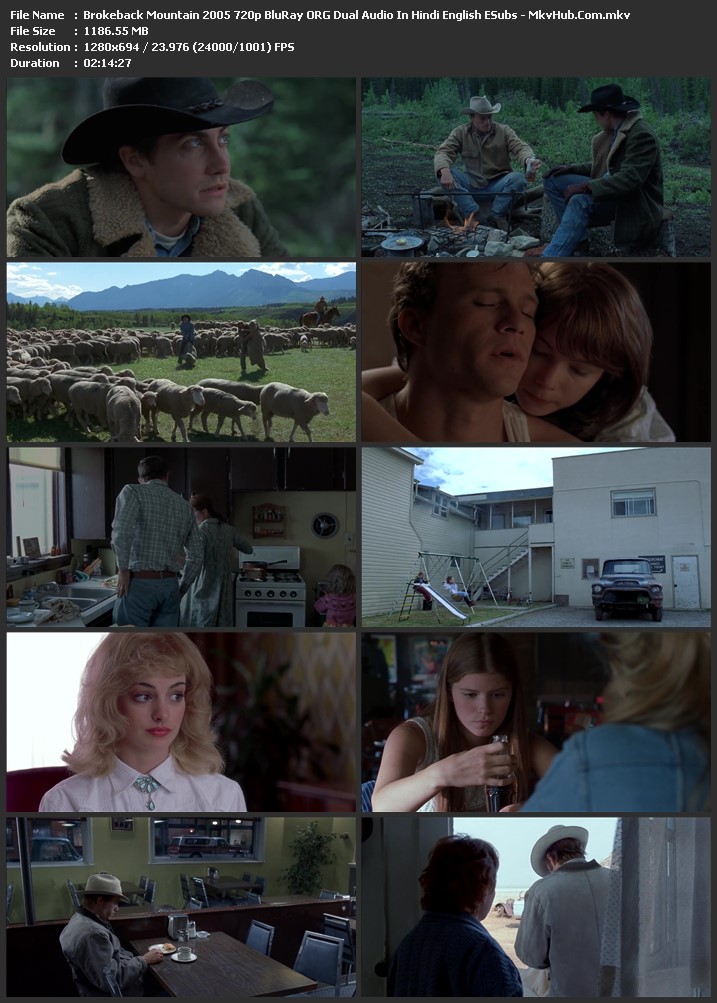 Brokeback Mountain 2005 Dual Audio [Hindi-English] 720p BluRay 1.2GB Download