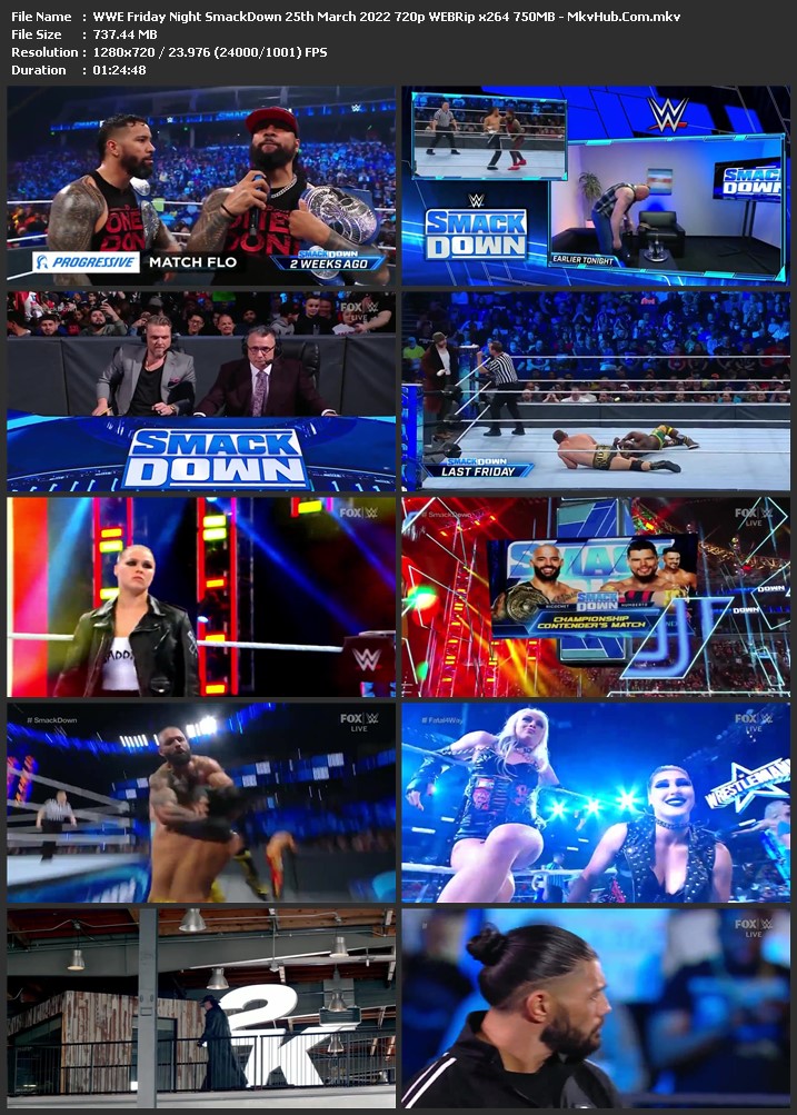 WWE Friday Night SmackDown 25th March 2022 720p WEBRip x264 750MB Download