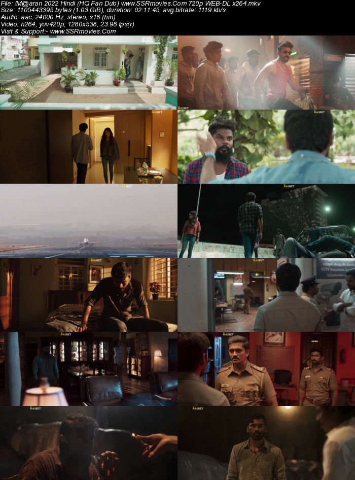 Maaran 2022 Hindi (HQ Dub) 1080p 720p 480p WEB-DL ESubs Full Movie Download