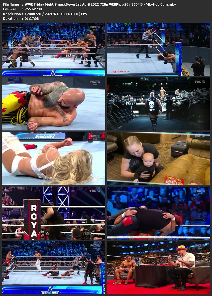 WWE Friday Night SmackDown 1st April 2022 720p WEBRip x264 750MB Download