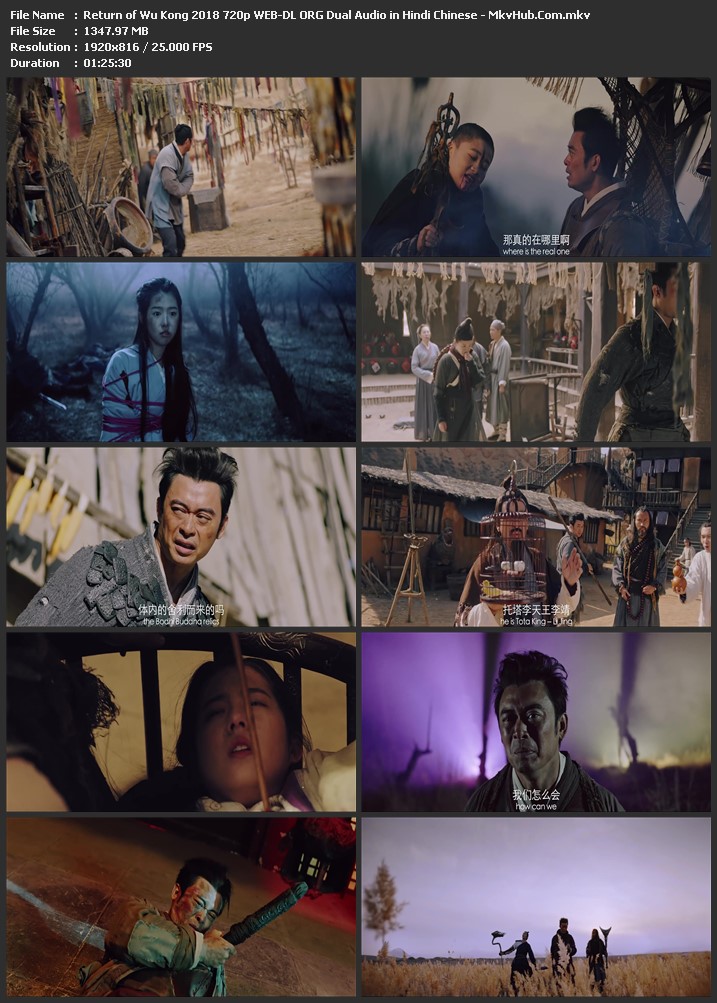 Return of Wu Kong 2018 Dual Audio [Hindi-Chinese] 720p WEB-DL 1.3GB Download