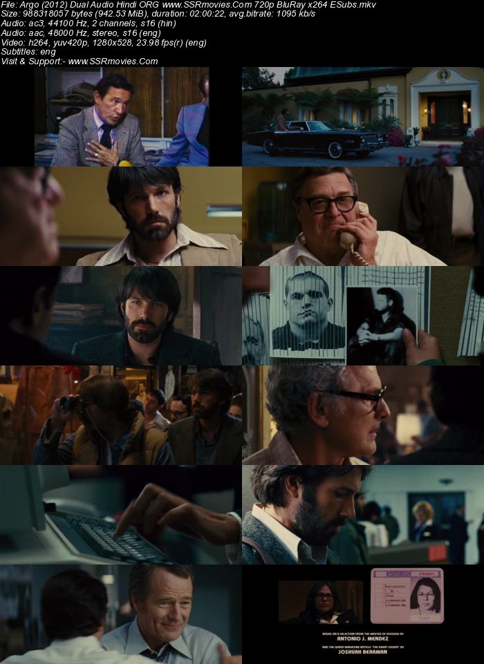 Argo 2012 Dual Audio Hindi ORG 720p 480p BluRay x264 ESubs Full Movie Download