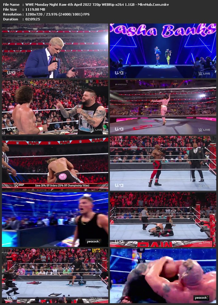 WWE Monday Night Raw 4th April 2022 720p WEBRip x264 1.1GB Download