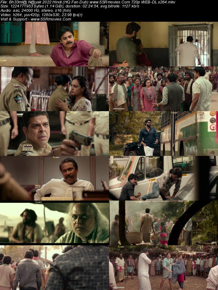 Bheemla Nayak 2022 Hindi (HQ Dub) 1080p 720p 480p WEB-DL x264 ESubs Full Movie Download