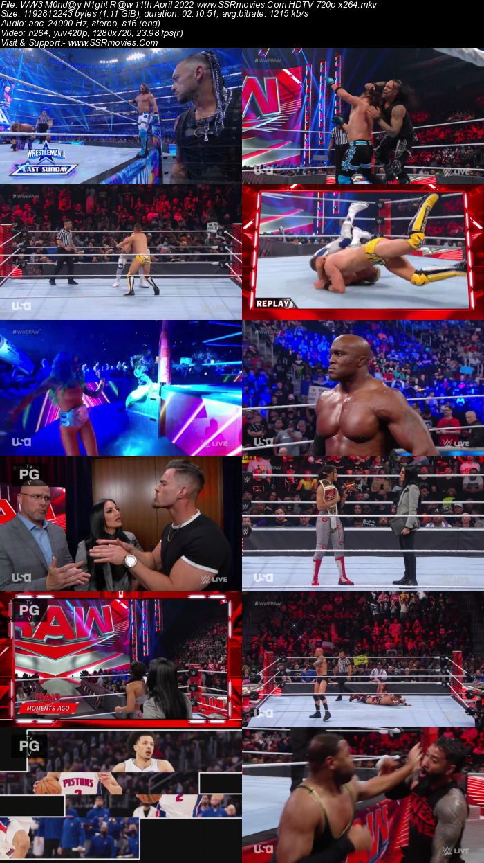 WWE Monday Night Raw 11th April 2022 720p 480p WEB-DL Download