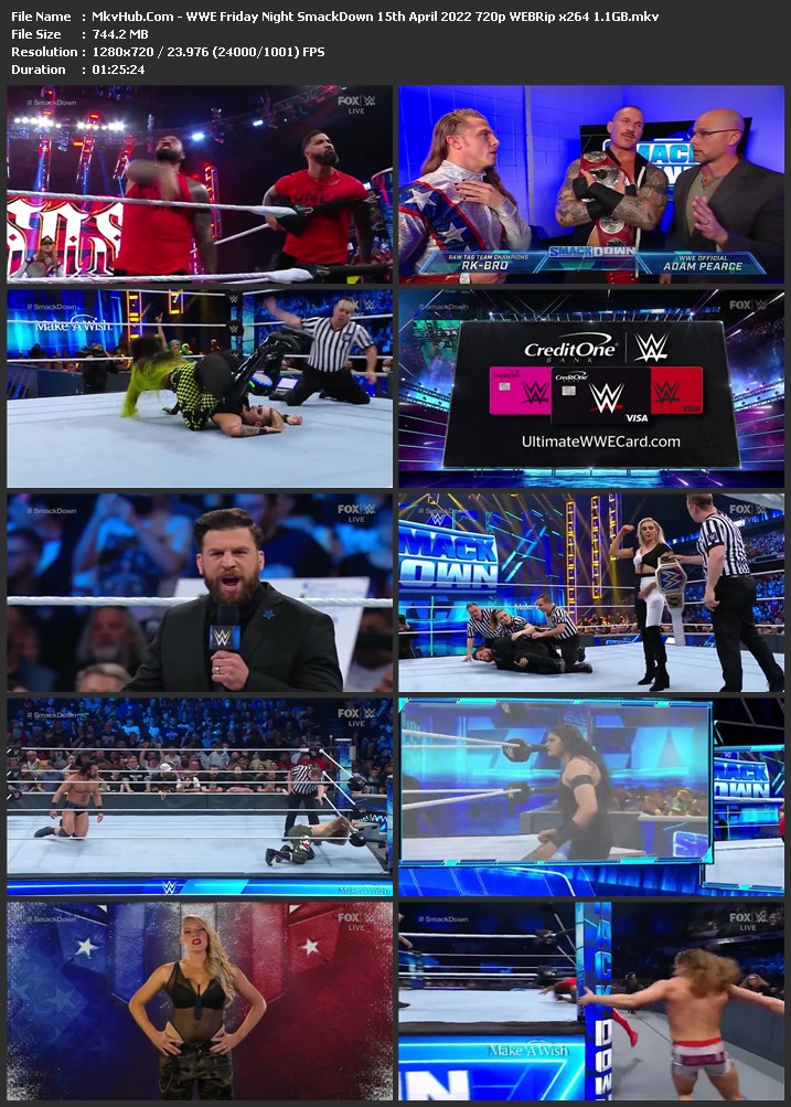 WWE Friday Night SmackDown 15th April 2022 720p WEBRip x264 750MB Download