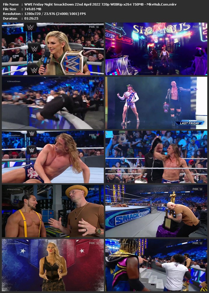 WWE Friday Night SmackDown 22nd April 2022 720p WEBRip x264 750MB Download