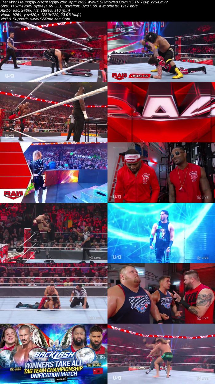WWE Monday Night Raw 25th April 2022 720p 480p WEB-DL Download