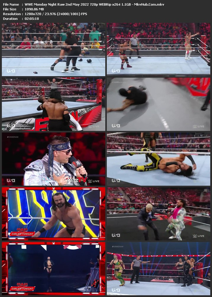 WWE Monday Night Raw 2nd May 2022 720p WEBRip x264 1.1GB Download