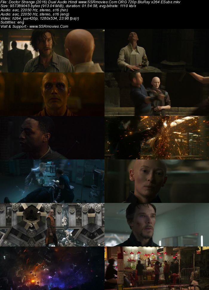 Doctor Strange 2016 Dual Audio Hindi ORG 1080p 720p 480p BluRay x264 ESubs Full Movie Download