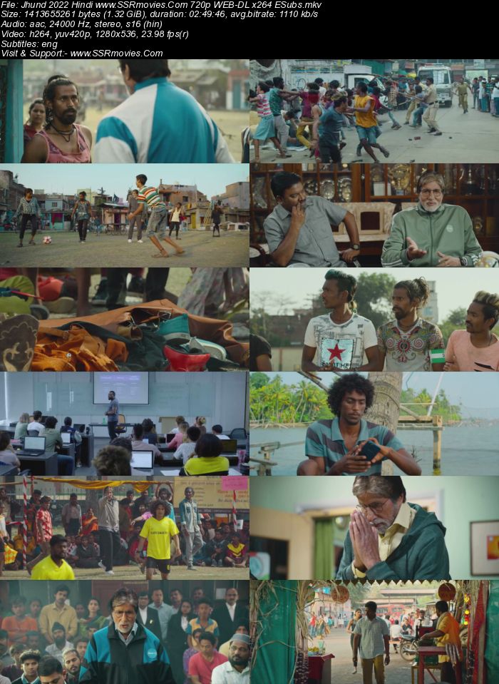 Jhund 2022 Hindi (ORG) 1080p 720p 480p WEB-DL x264 ESubs Full Movie Download