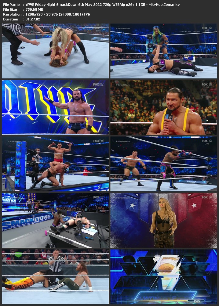 WWE Friday Night SmackDown 6th May 2022 720p WEBRip x264 800MB Download