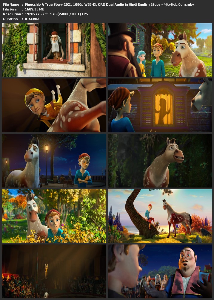 Pinocchio: A True Story 2021 Dual Audio [Hindi-English] 720p WEB-DL 900MB Download