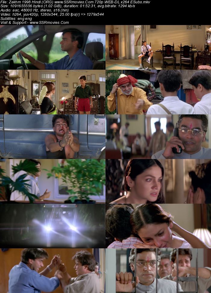 Zakhm 1998 Hindi (ORG) 720p 480p WEB-DL x264 ESubs Full Movie Download