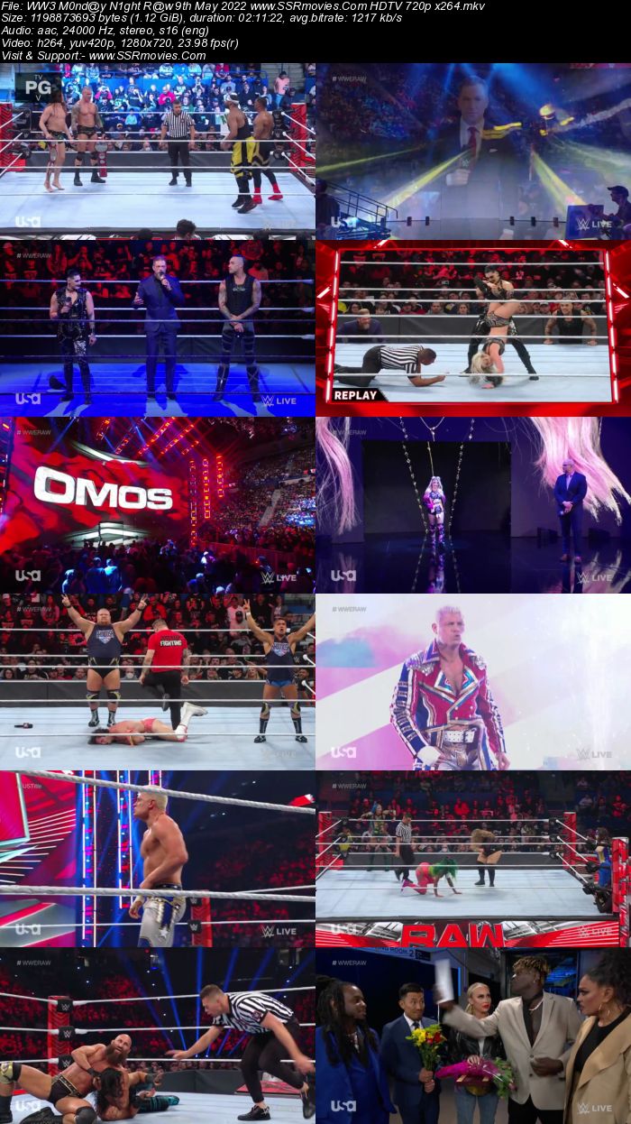 WWE Monday Night Raw 9th May 2022 720p 480p WEB-DL Download